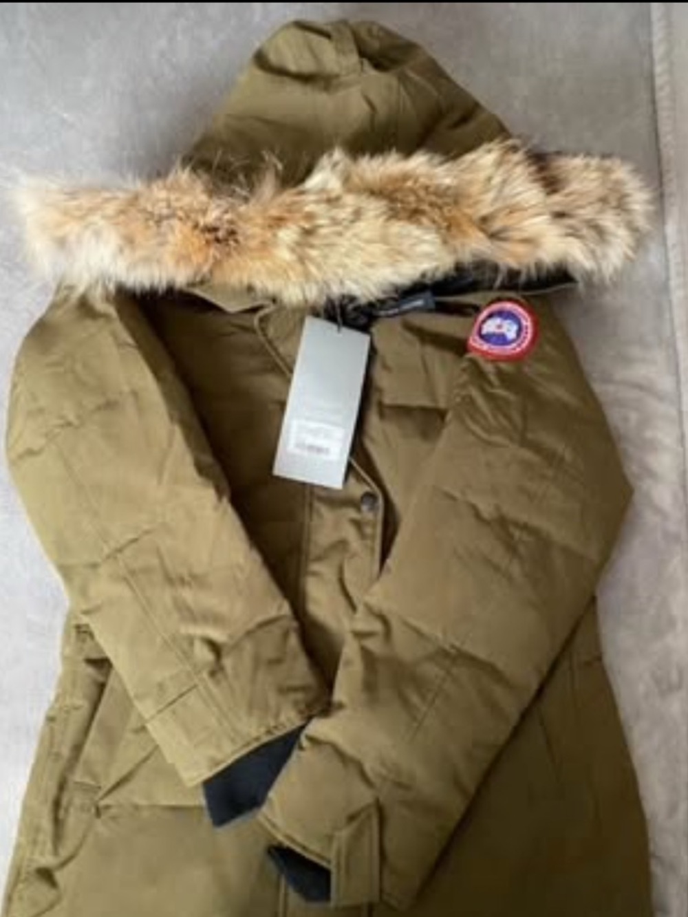 Canada Goose Olive Green Parka with Fur-Trim Hood